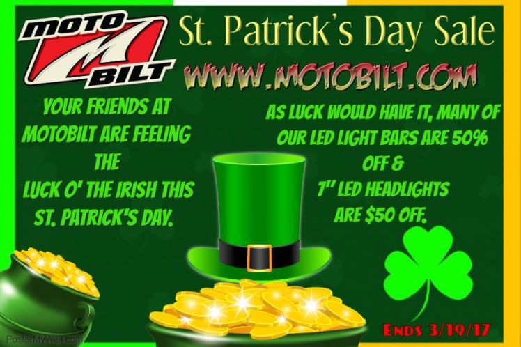 Motobilt St. Patrick's Day Sale