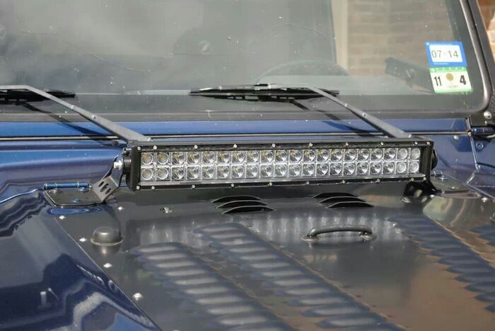 Jeep TJ Hood Mounts for 20 inch LED Light Bar
