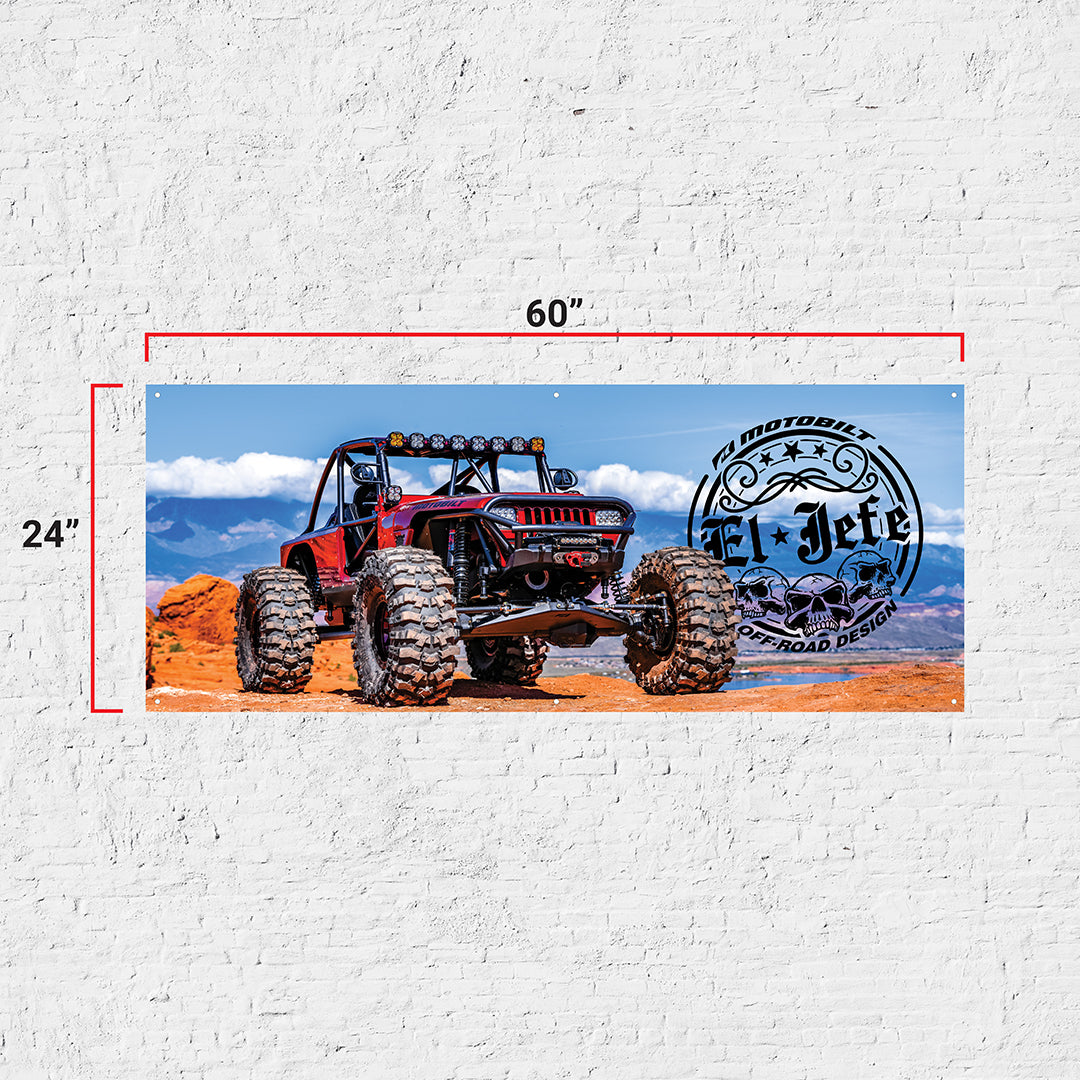El Jefe at Sand Hollow Banner - 60 x 24 Motobilt