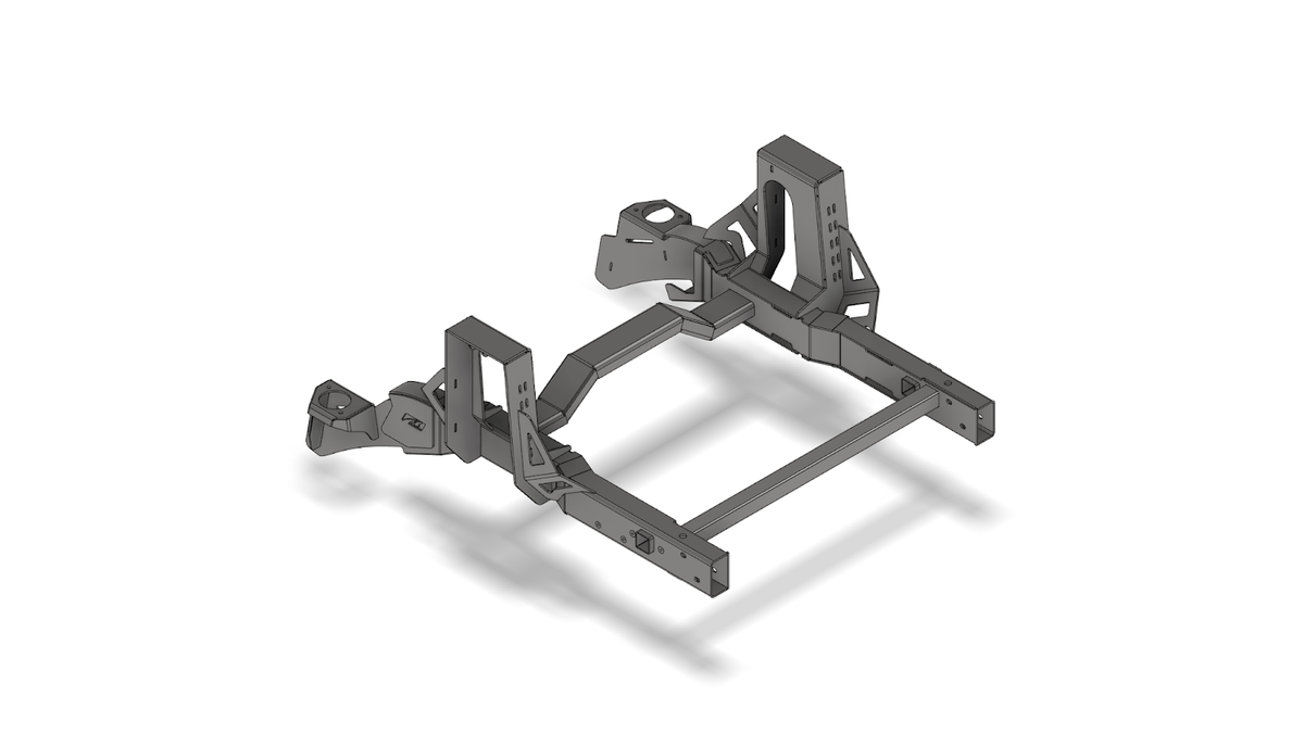 Motobilt Back Half Kit - Bobbed Bed MB3088 for Jeep JT Gladiator shwon mocked up in cad drawing