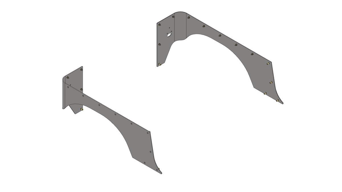 Motobilt Corner Armor 6" Stretch For Fold Down Tailgate MB1232 Jeep YJ - Steel
