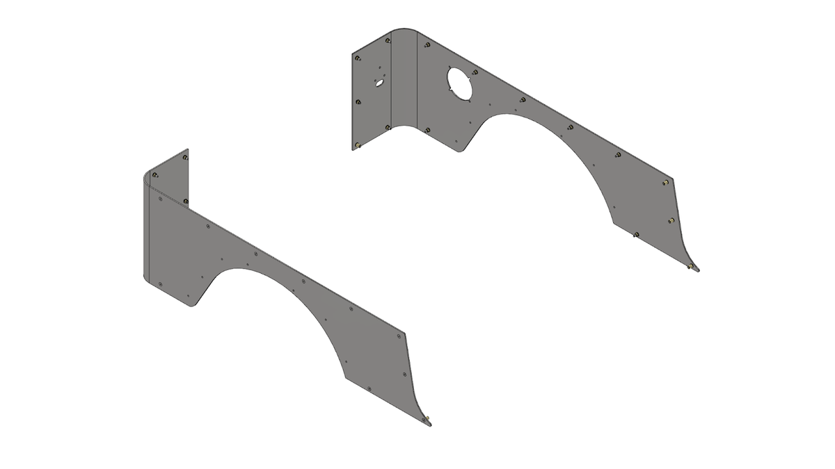 Motobilt Corner Armor for Fold Down Tailgate MB1240 - Jeep Wrangler LJ 04-06 - Steel CAD drawing