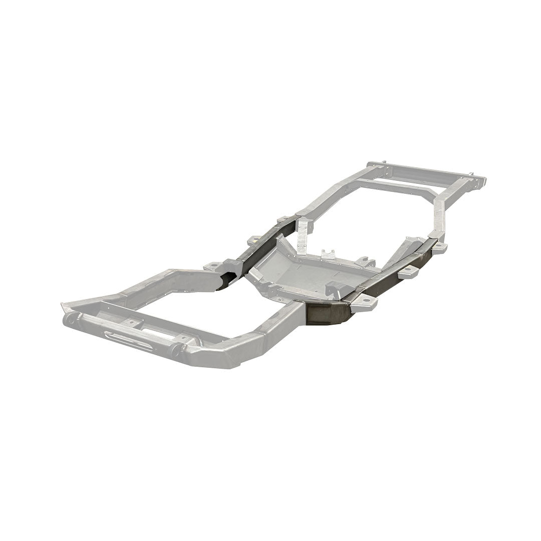 Motobilt Mid Frame Section MB3080 for Jeep YJ / TJ / LJ pair of frame rails shown only works with motobilt front and back half kits. does not work with factory frame at all. Shown in cad drawing with front and rear back half kits and 4 link mb7009