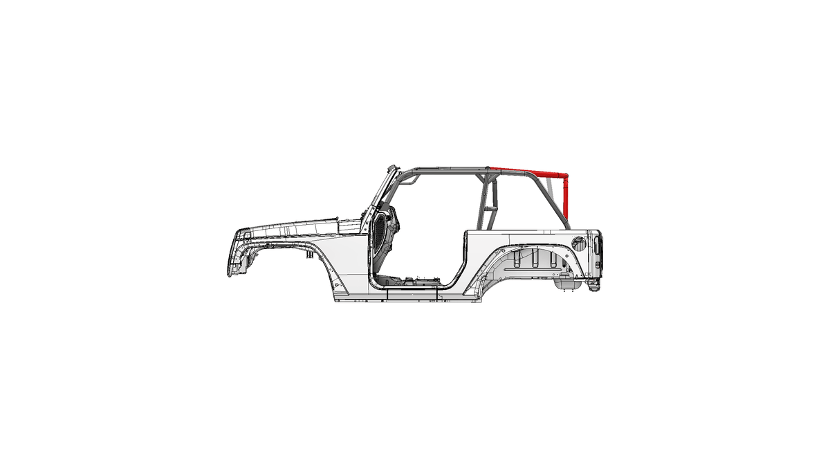 Rear Seat Upper Tube Kit Add-On for Jeep JK 2 Door Roll Cage System Motobilt