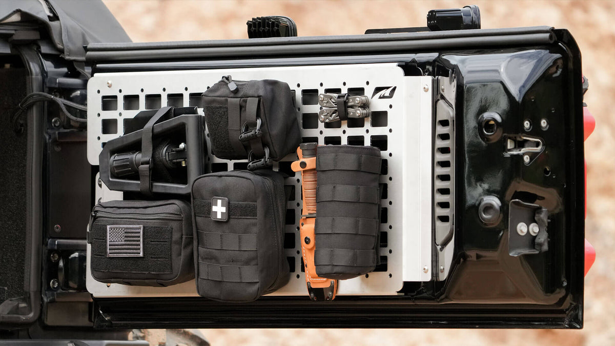 Rear Gate Aluminum MOLLE Panel for JK / JKU Motobilt