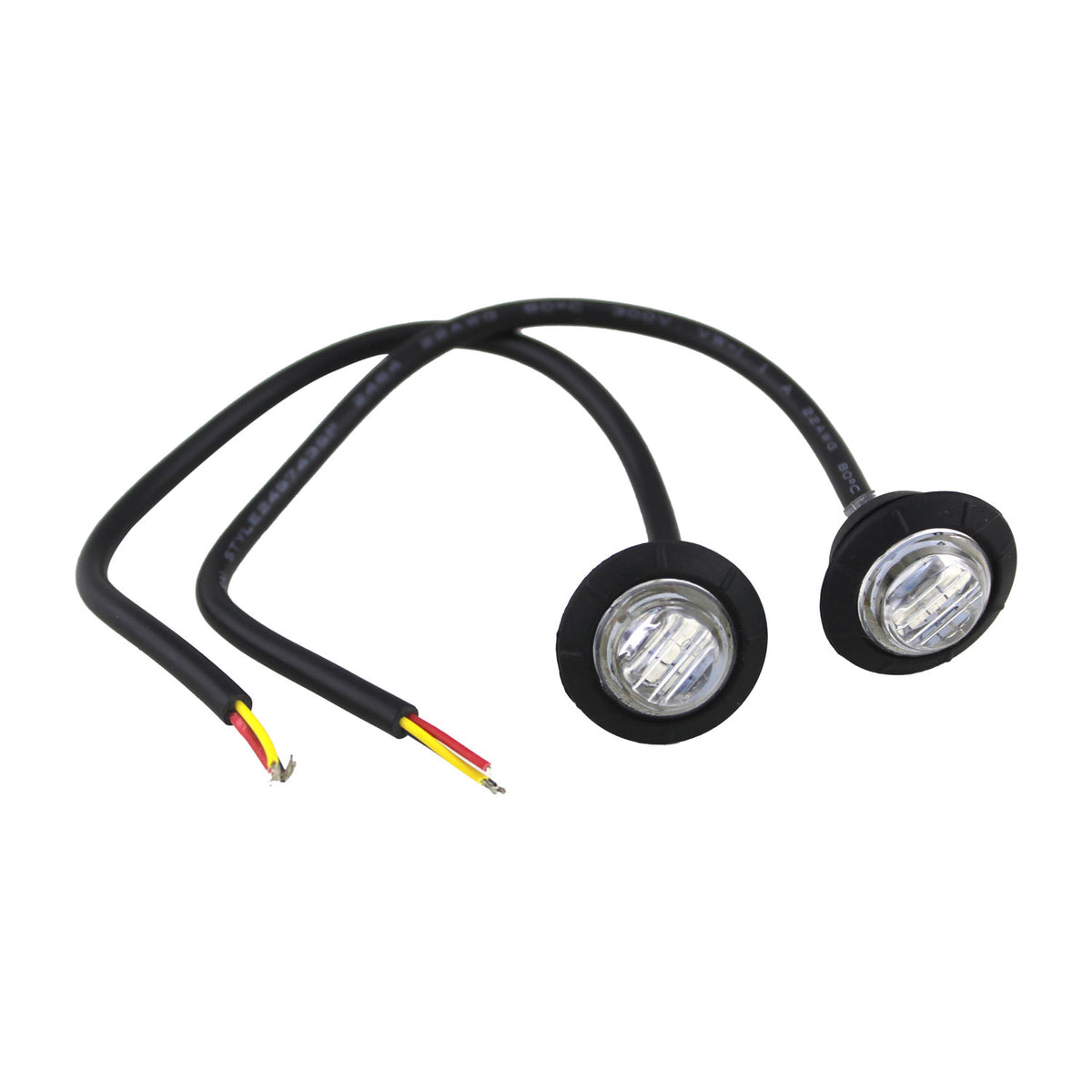 3/4” Clear Lens Amber LED Fender/Side Marker Light (2 pack) Motobilt
