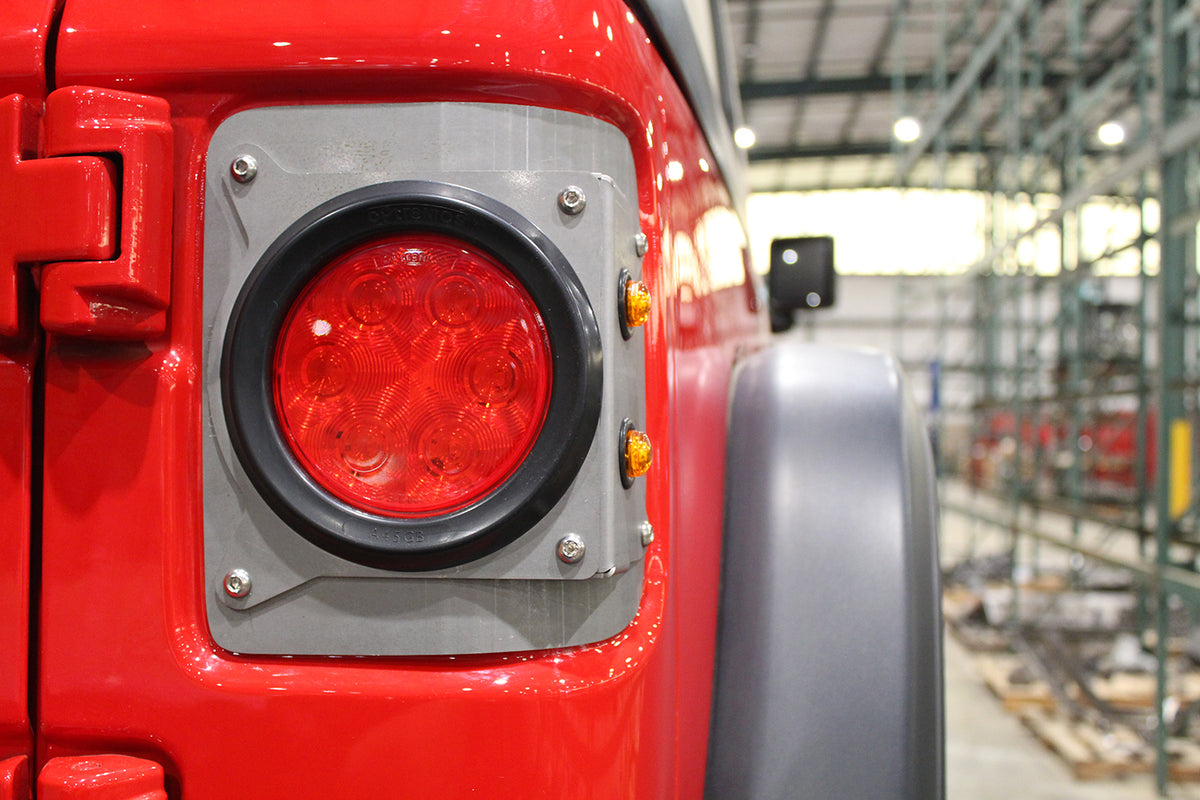 Round Taillight Conversion Kit for Jeep JL w/o Sensors Motobilt
