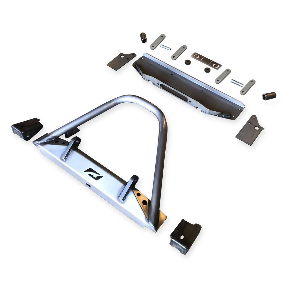 Motobilt Full Width Axle Conversion Kit MB1502-S for Jeep YJ. All components laid out