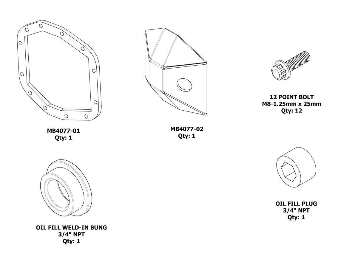 DIY Front DIFF Cover Sport M186 for Jeep JL & JLU Motobilt
