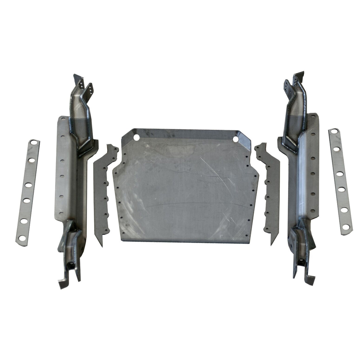 Motobilt 4 Link Suspension Mount Skid System for Jeep TJ / LJ MB1517. Parts laid out