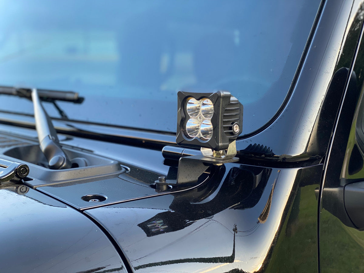 A-Pillar Light Mount Kit for Jeep JL/JT - Stainless Steel Motobilt