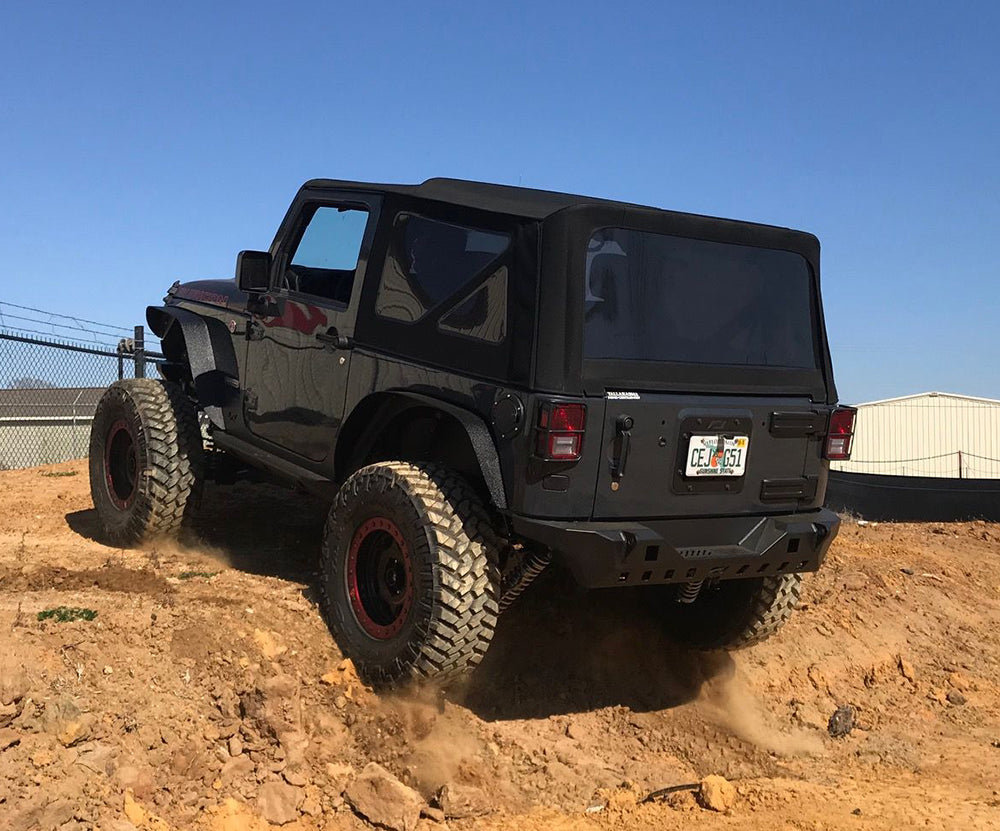 Crusher Rear Bumper w/ Light Mounts for Jeep JK / JKU