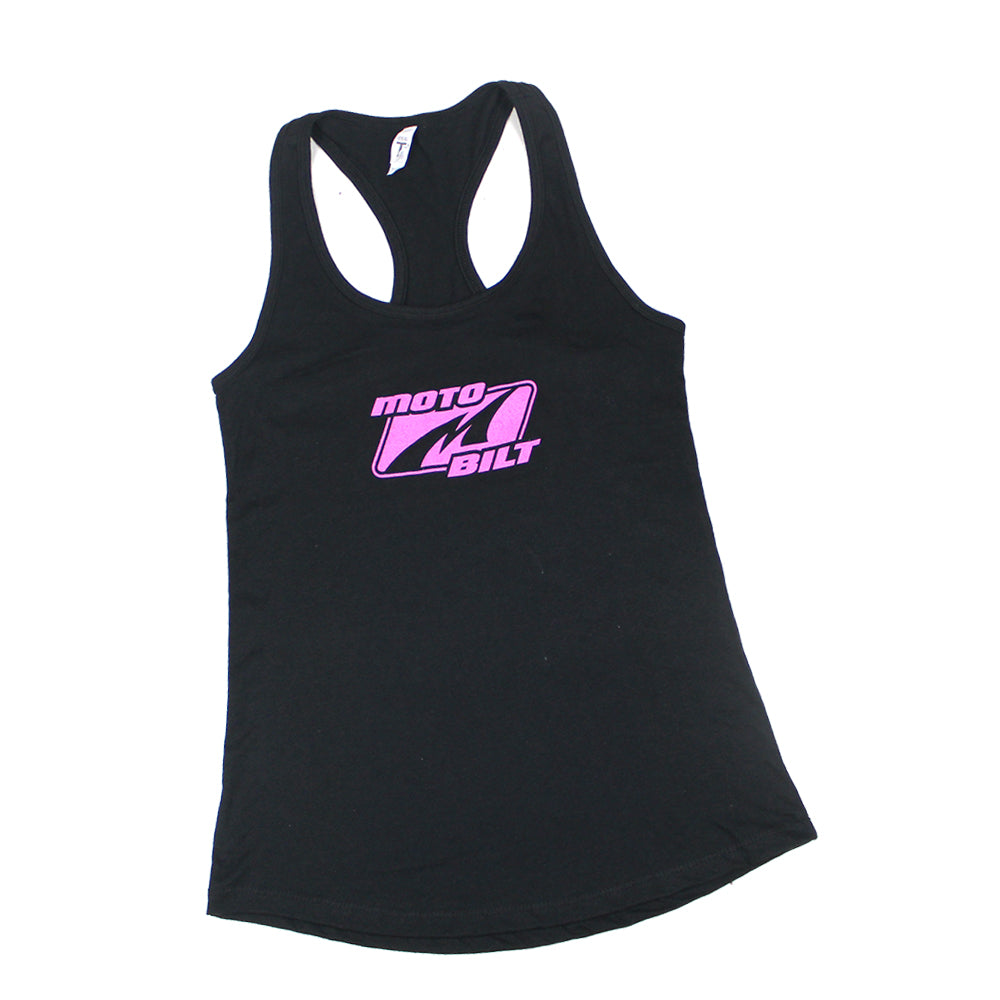 Motobilt Black Tank Top w/ Pink Logo Racerback Motobilt