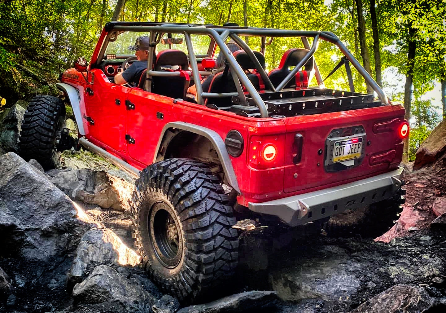 Alex's Red JL is Out on the Trail
