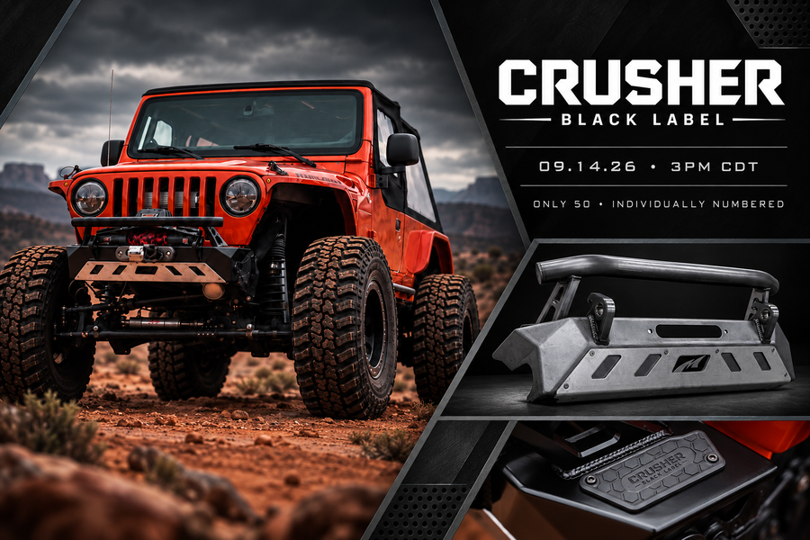 Crusher Black Label limited edition front bumper launch September 14, 2026