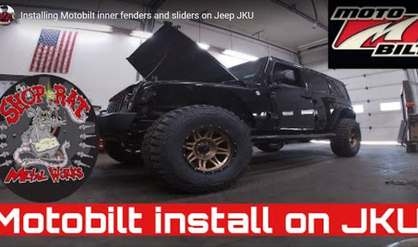 Abe Wine from Shoprat Metal Works Installs Motobilt Inner Fenders and Rocker Guards w/Step on Mrs. Shoprat's Jeep JKU