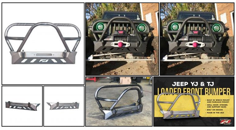 Motobilt Jeep YJ and TJ Stubby Front Bumper Installed Gallery