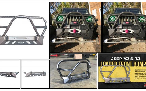 Motobilt Jeep YJ and TJ Stubby Front Bumper Installed Gallery