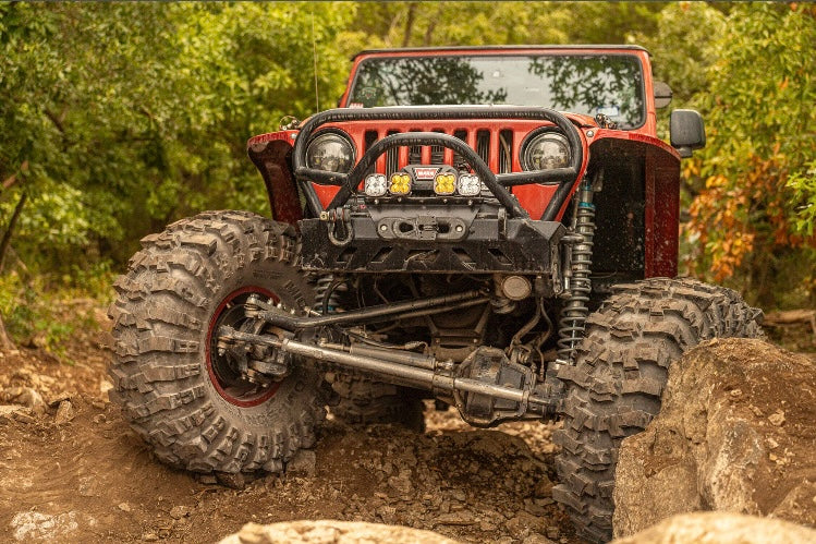 Crusher Front Bumper w/ Grill Hoop & Bull Bar for Jeep YJ / TJ /LJ Motobilt