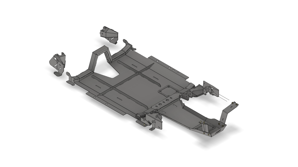 Motobilt Double Triangulated 4 Link Suspension MB7017 for Jeep JT Gladiator 21.5+ cad drawing
