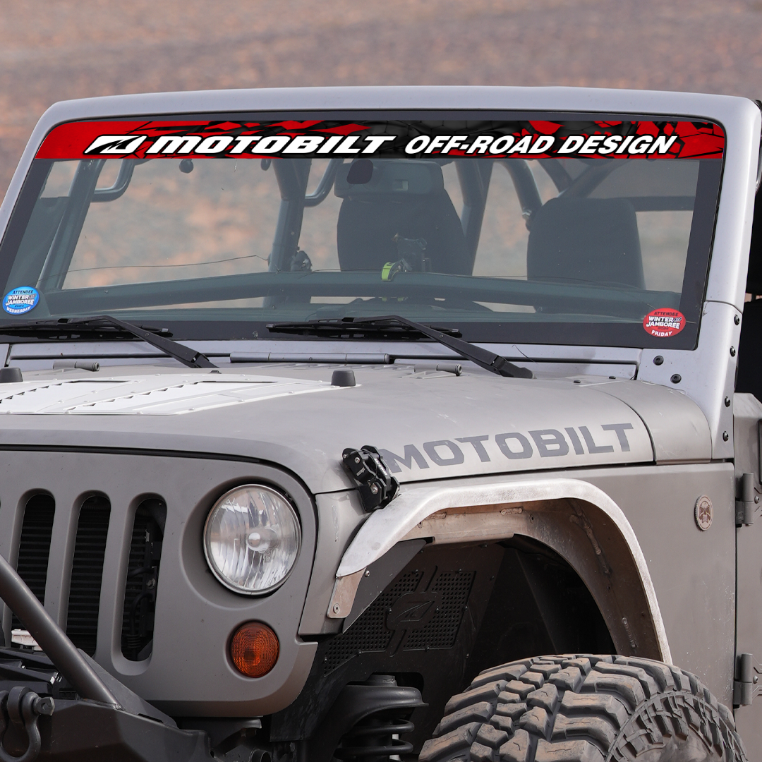 Windshield Banner for Jeep JK / JKU - Red Shatter Pattern – Motobilt