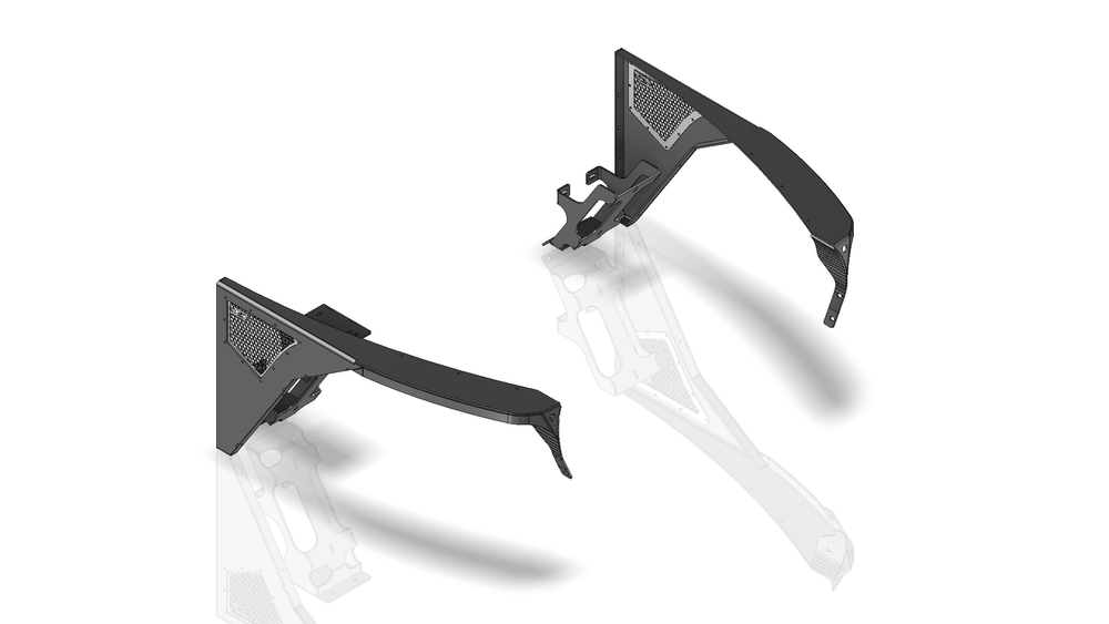 Aluminum Highline Front Fenders 0" Flare for Jeep TJ / LJ - Motobilt