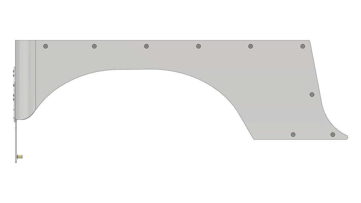 Corner Armor 6" Stretch For Fold Down Tailgate - with Tail Light System Jeep YJ- Aluminum