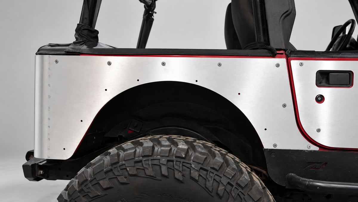 Corner Armor for Fold Down Tailgate - With Tail Light System - Jeep Wrangler TJ 96-06 - Aluminum