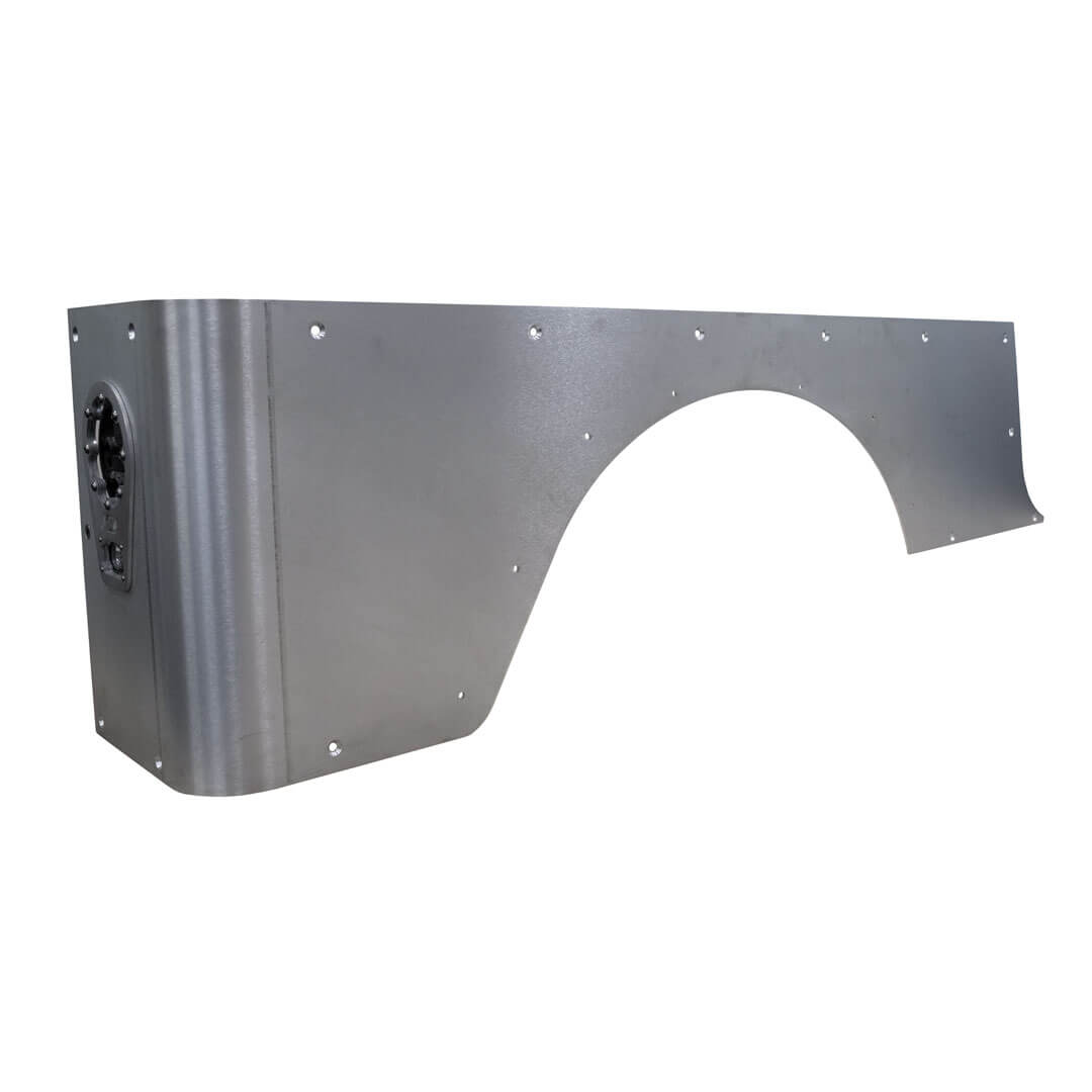 Corner Armor for Fold Down Tailgate - With Tail Light System - Jeep Wrangler LJ 04-06 - Aluminum Motobilt