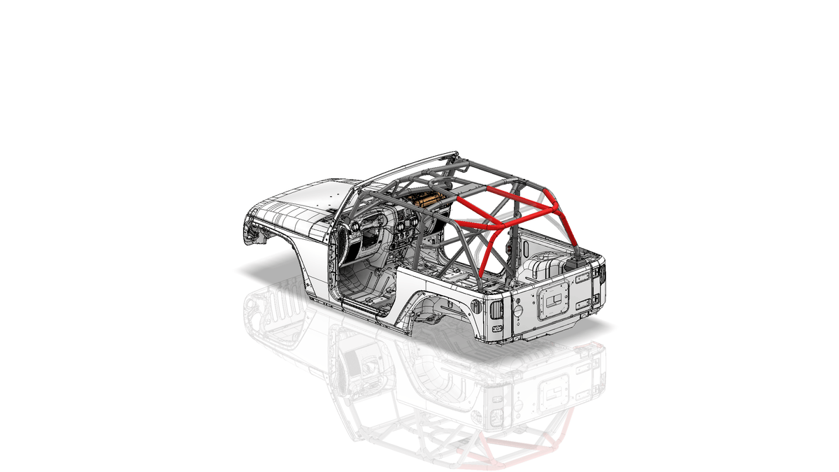 Rear Seat Upper Tube Kit Add-On for Jeep JK 2 Door Roll Cage System