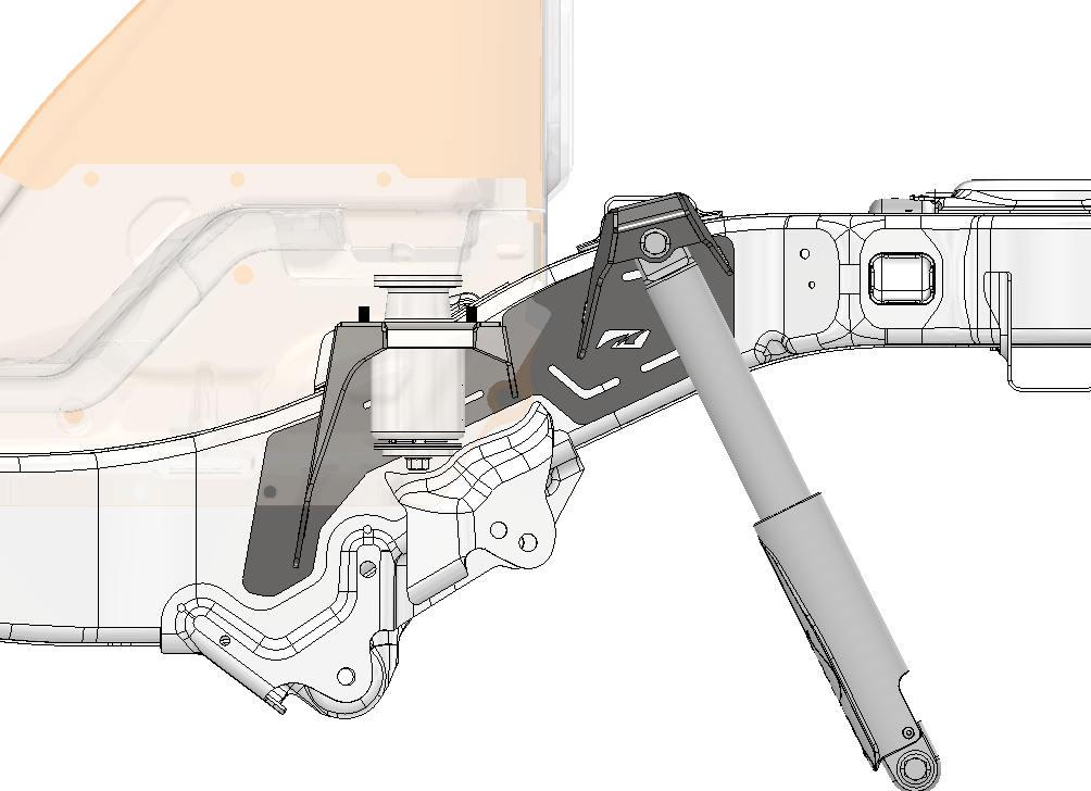 Rear Shock Mount and Frame Reinforcement Bracket for Jeep JT Gladiator Motobilt