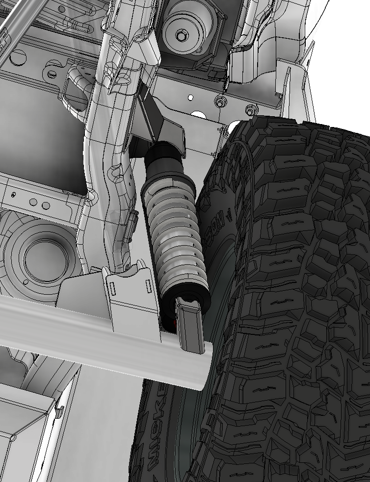 Rear Coilover Shock Mount and Frame Reinforcement Bracket Jeep JT Gladiator