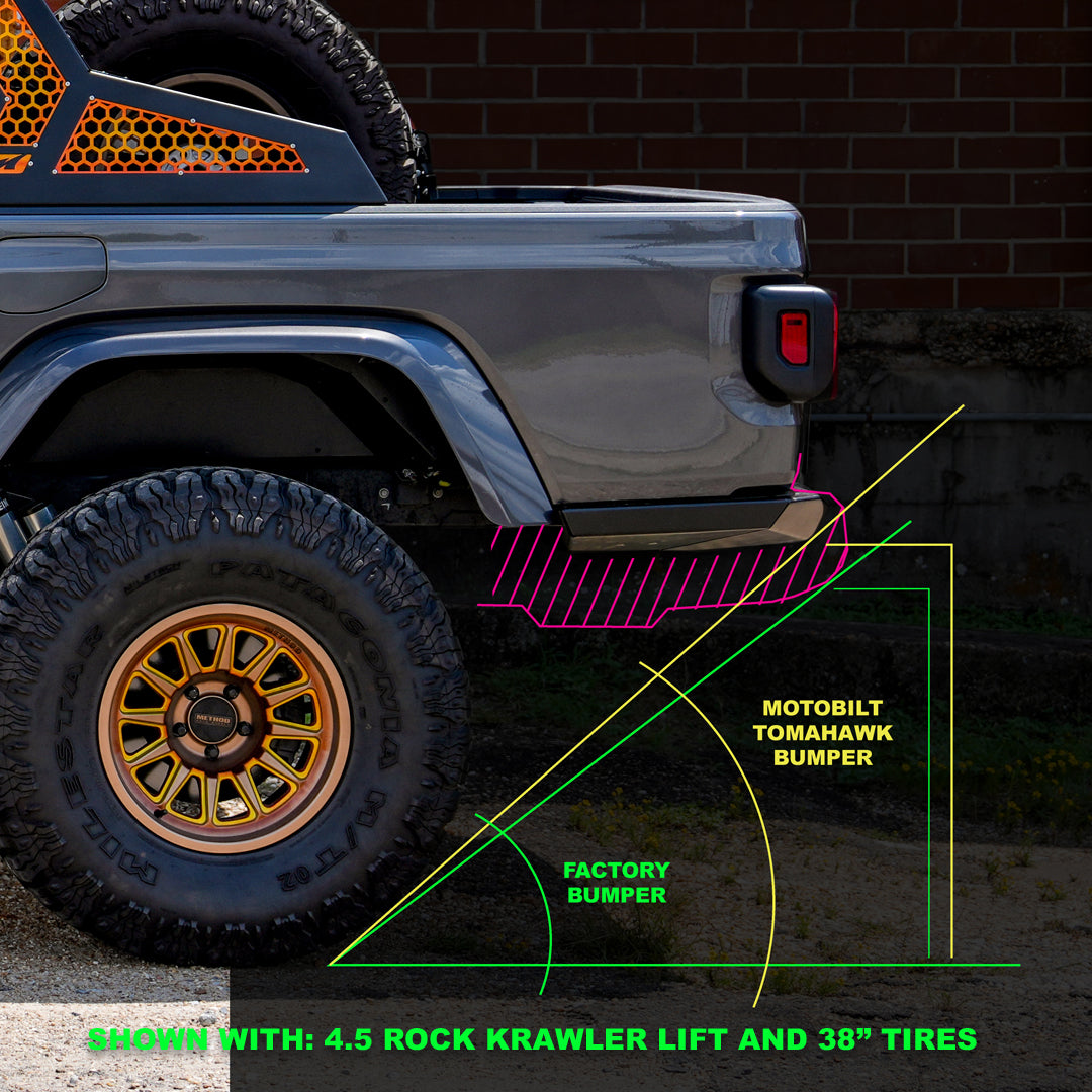 Tomahawk High Clearance Rear Bumper for Jeep JT