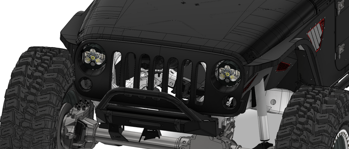 Headlight Bracket Kit for Baja Designs LP6 for Jeep JK