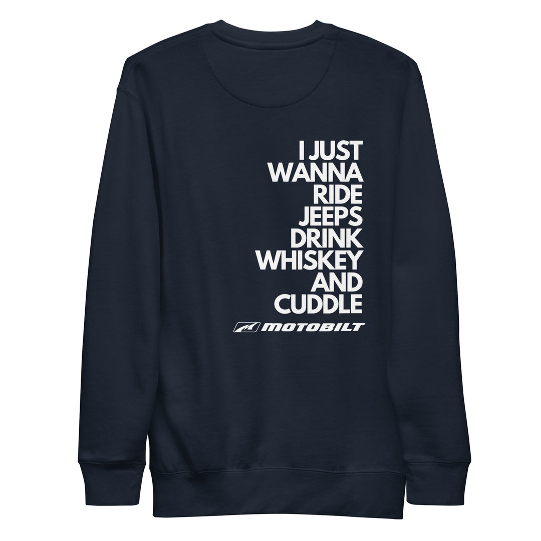 Jeeps, Whiskey and Cuddle Premium Sweatshirt - Motobilt