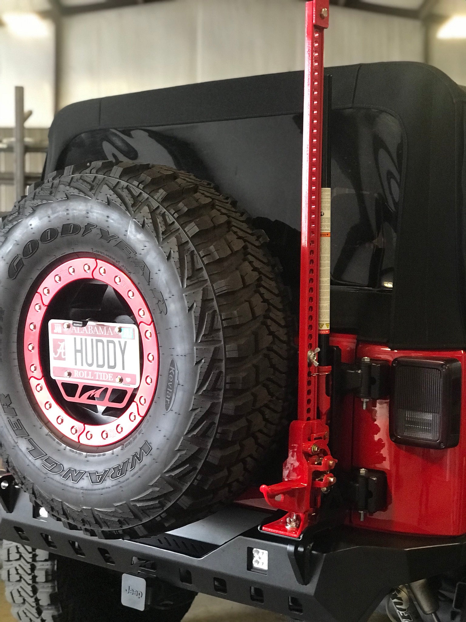 Jsf Tire Rack Spare Tire Carrier 8 Lug Wheel w/ HiLift Jack Mount for Jeep JK / JKU ...