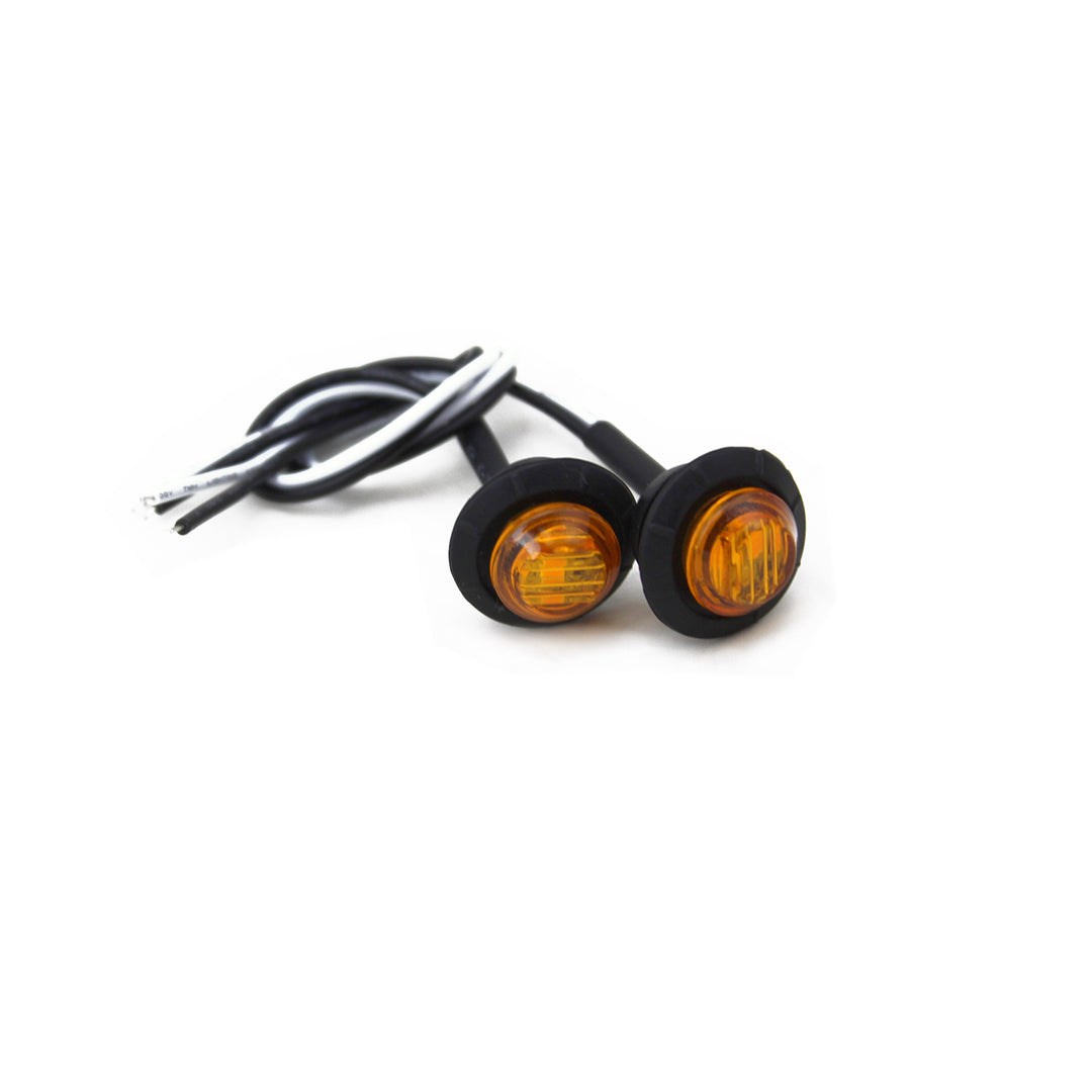 3/4” Amber Lens LED Fender/Side Marker Light (2 pack) - Motobilt