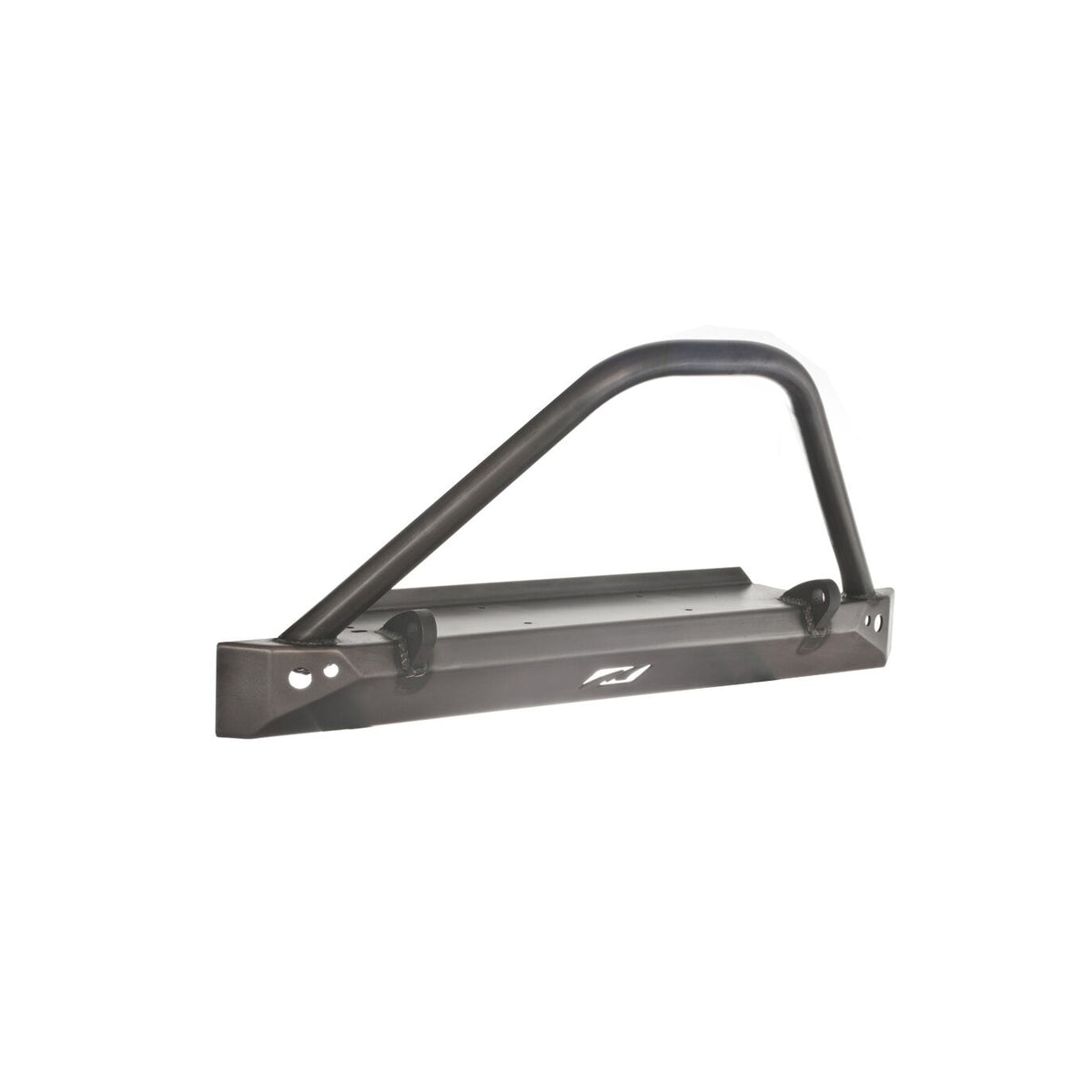 Motobilt Mid-Width Front Bumper w/ Stinger MB1019-S for Jeep CJ front passenger side view showing height of stinger