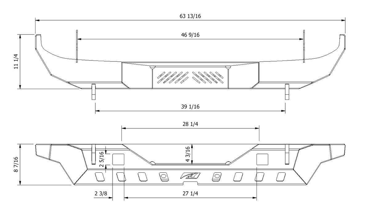 Crusher Rear Bumper w/ Light Mounts for Jeep JK / JKU