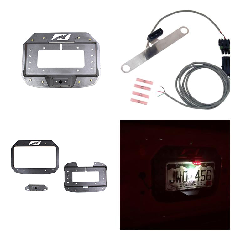Spare Tire Delete Tag Mount / Tag Light Combo for Jeep JL / JLU Motobilt