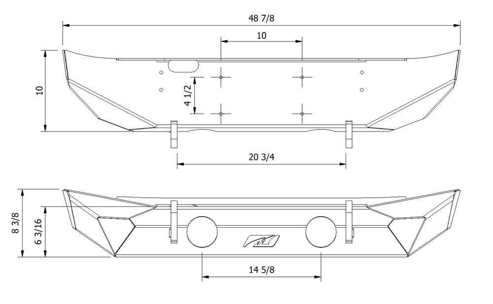 Hammer Series Front Bumper w/ Fog Mount - fits Jeep JL / JT - Motobilt