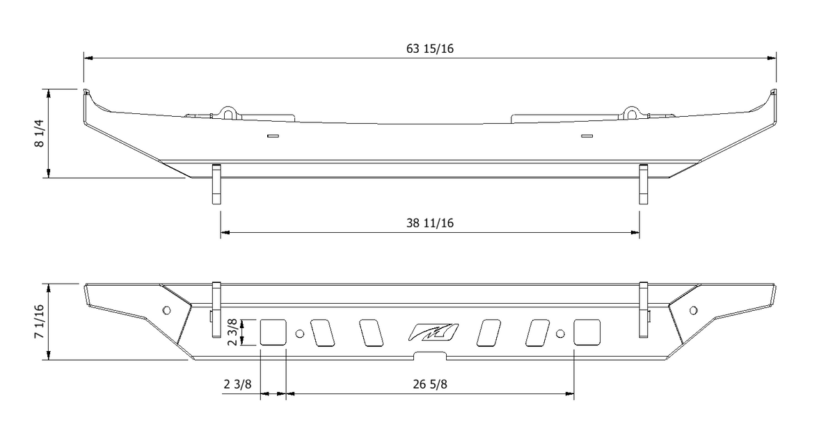 Rear Crusher Bumper w/Light Mounts Without Spare Cutout for Jeep JL Motobilt