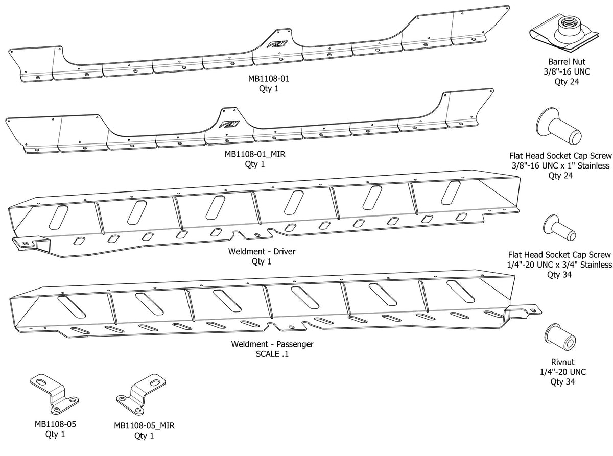 Rocker Guards w/Steps for JT Gladiator– Motobilt