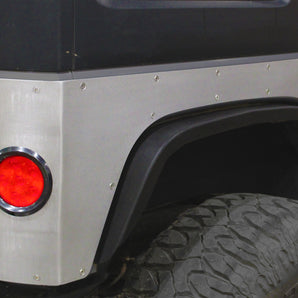 Steel Rear Corner Armor w/ Round Tail Light Holes for Jeep JKU - Motobilt