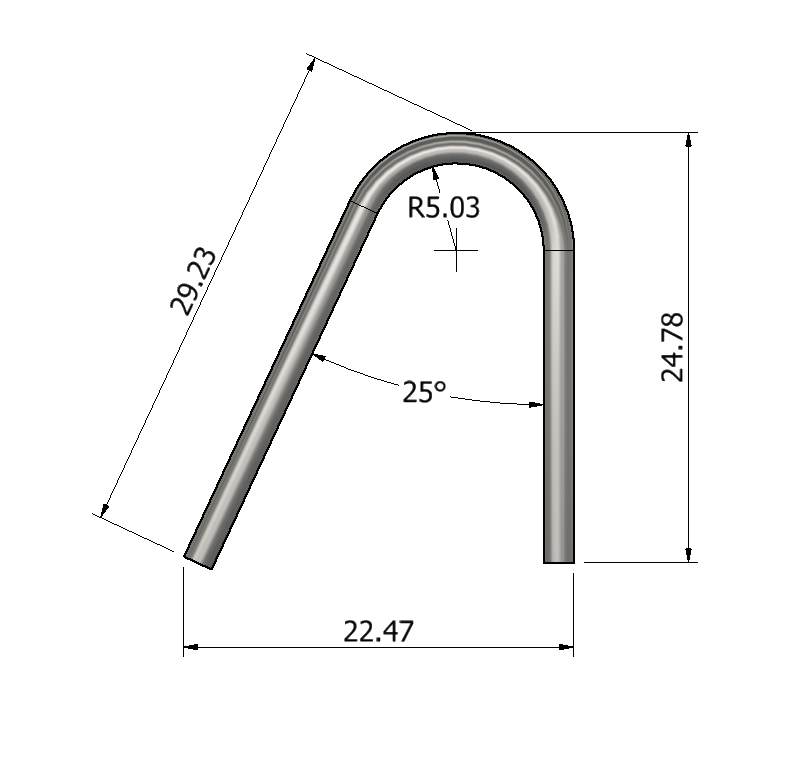 Motobilt Coil Over Shock Hoop Kit 1.75" Round Tube MB1525. Shock hoop dimensions