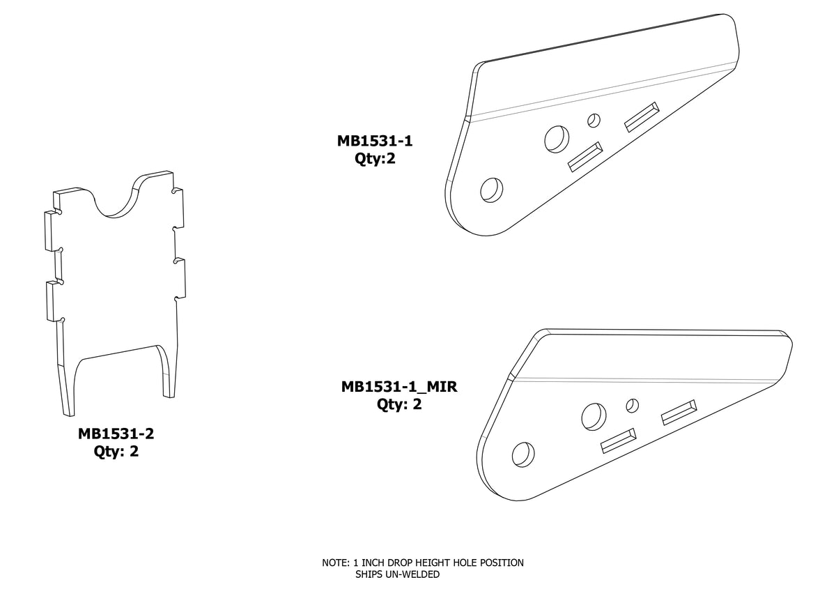 Rear Replacement Spring Hangers for Jeep YJ Motobilt