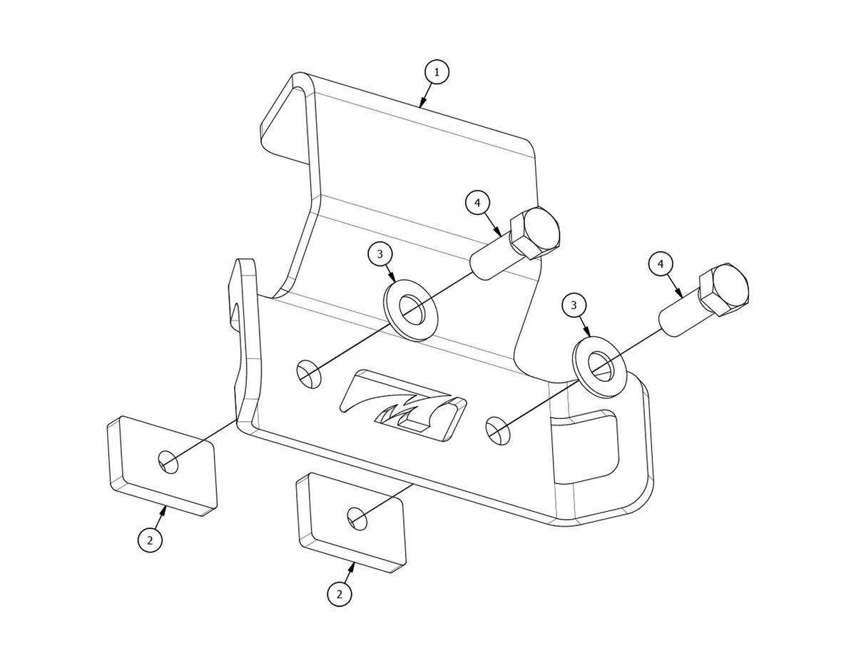 Bed Rail CB Antenna Mount Kit for Jeep Gladiator Motobilt