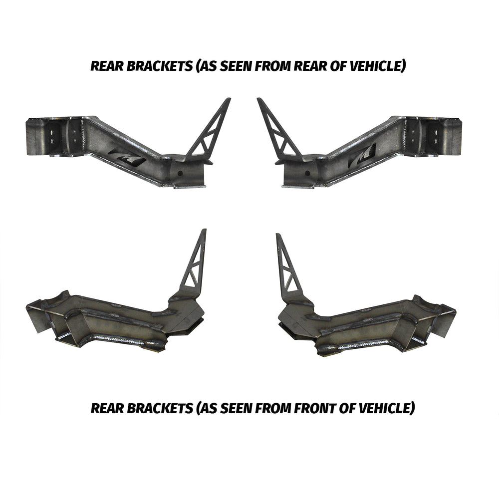4 link Rear Suspension Brackets w/Rear Crossmember for Jeep JKU - Motobilt