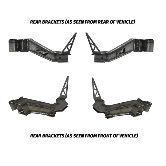 4 link Rear Suspension Brackets w/Rear Crossmember for Jeep JKU - Motobilt