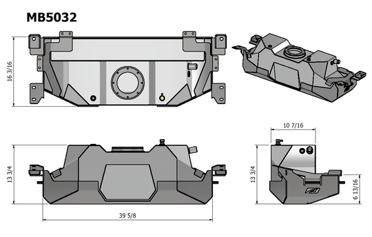 Rear Fuel Tank w/Skid Plate for Jeep JK / JKU Factory Frame - Motobilt